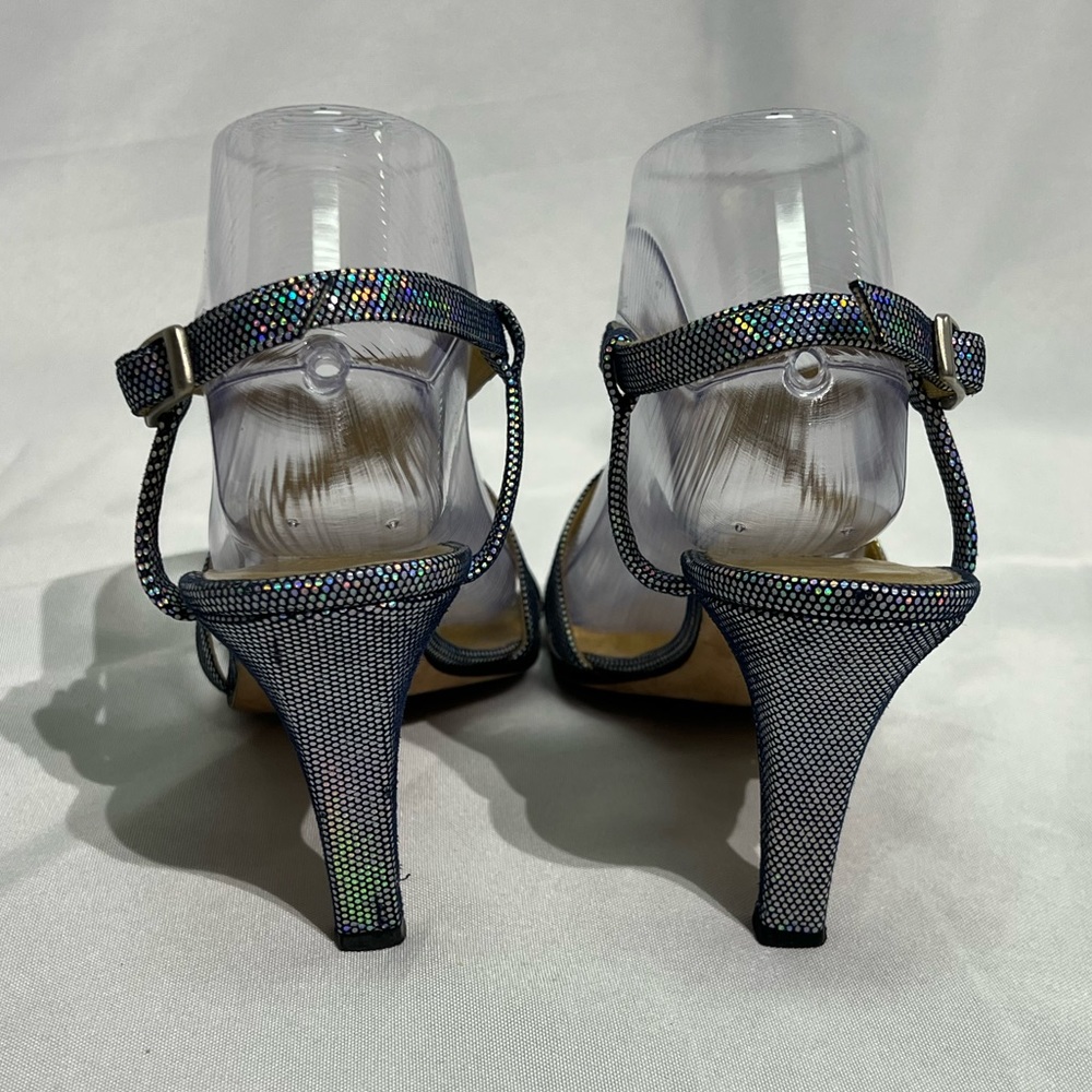 ESCADA Vintage Metallic Rainbow Strappy Heels - size 9B - Picture 9 of 13